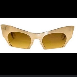 MIU MIU RASOIR 53O Sunglasses Cat Eye Brushed Gold Fashion Rimless MU53OS